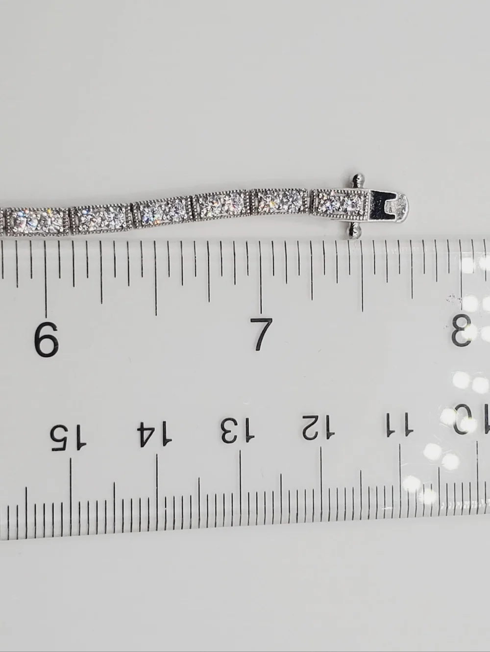 925 Sterling Silver Sapphire Blue CZ & Diamond Simulant Bracelet